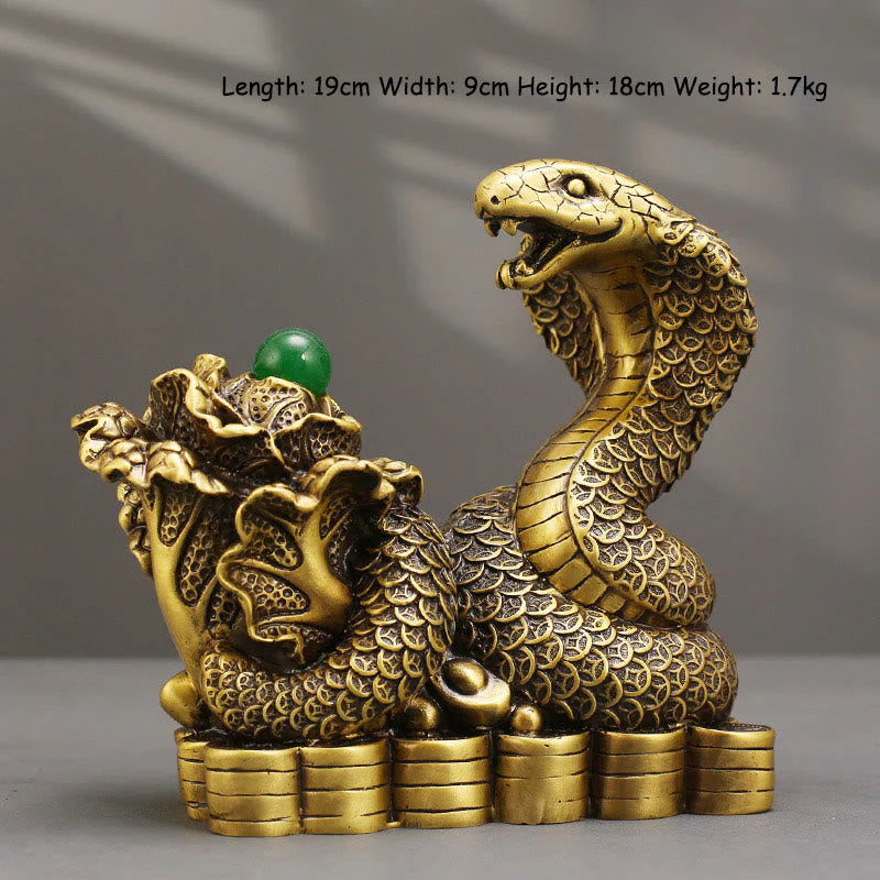 Brass Snake Figurine 19cm Animal Totem for Spiritual Blessings - Image 5