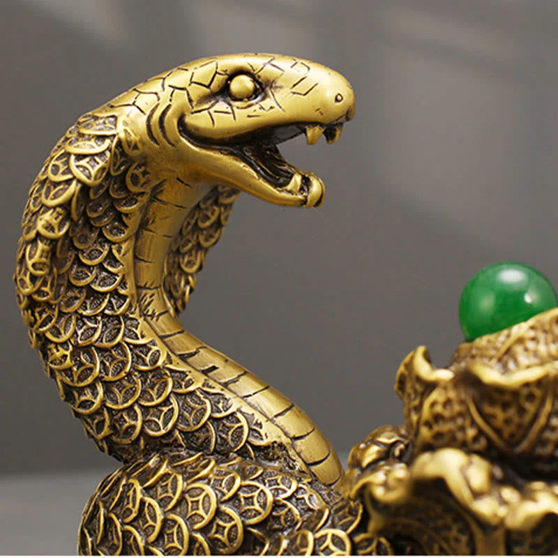 Brass Snake Figurine 19cm Animal Totem for Spiritual Blessings - Image 7