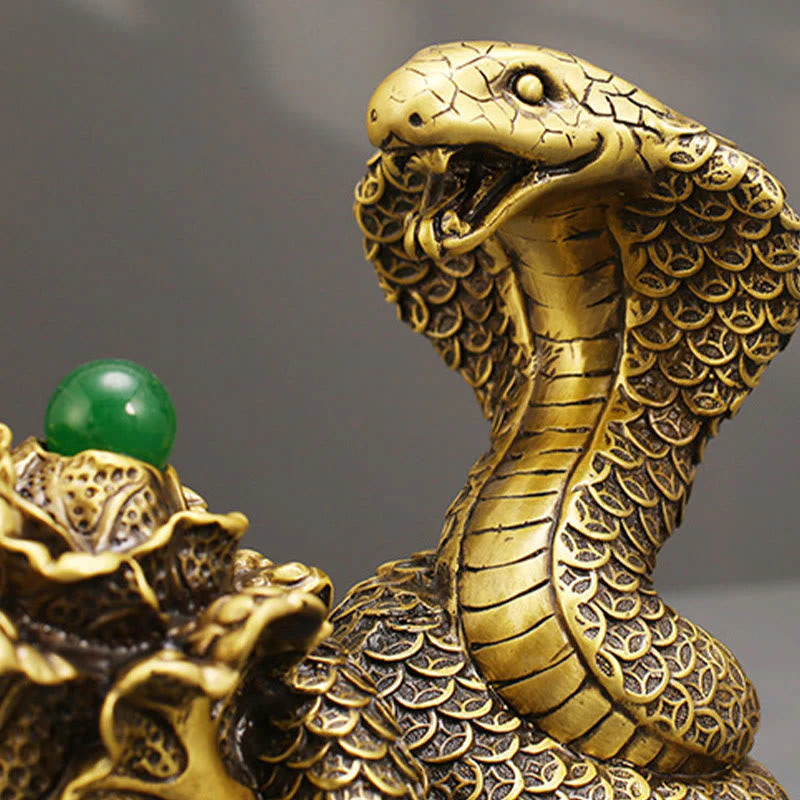 Brass Snake Figurine 19cm Animal Totem for Spiritual Blessings - Image 8
