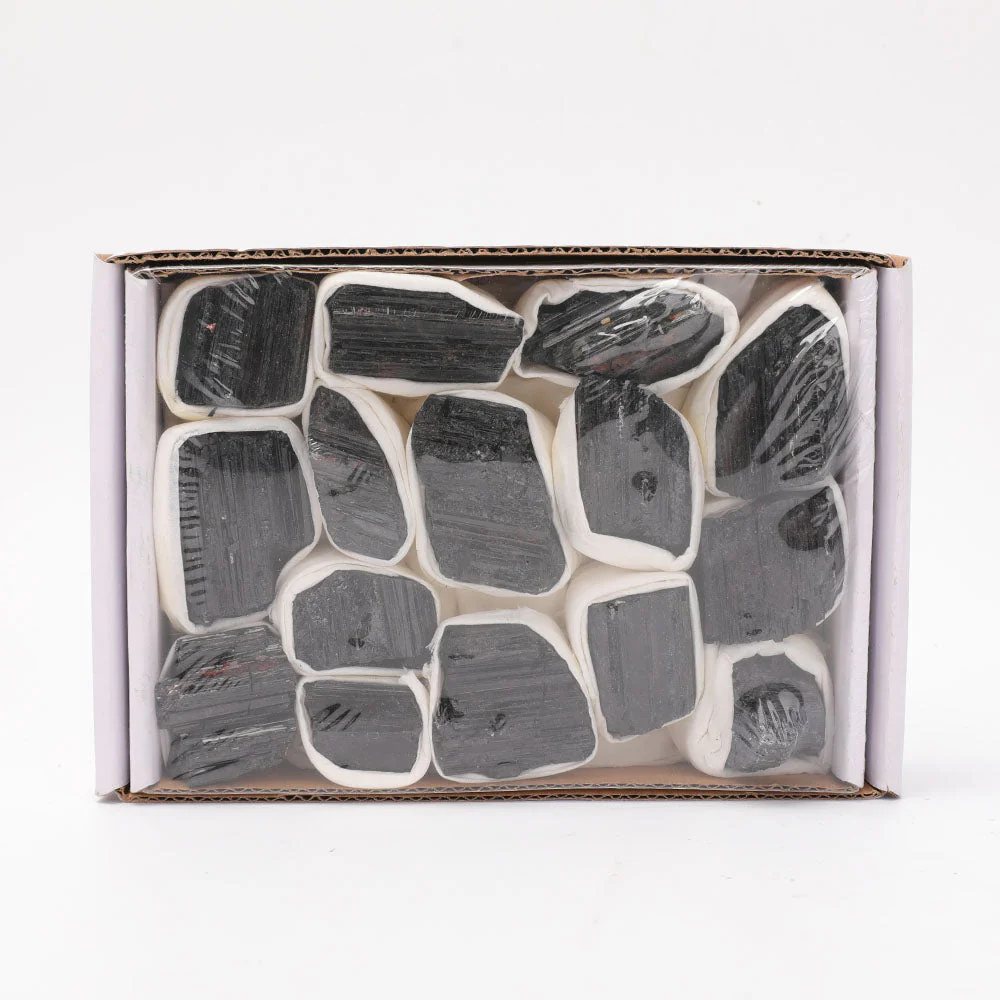 Brazil Acicular Black Tourmaline Raw Crystal Specimen Box