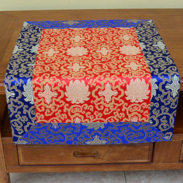 Brocade Prayer Altar Table Runner with Dragon & Vajra Symbols - Image 13