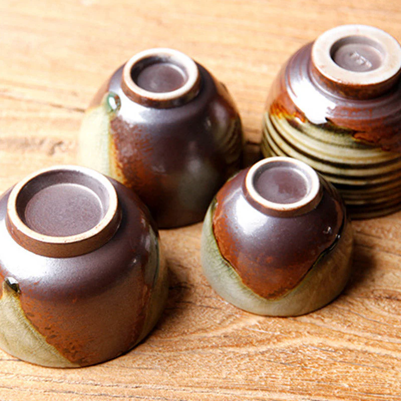 Vintage Brown Beige Kiln Change Ceramic Teacup for Meditation - Image 14