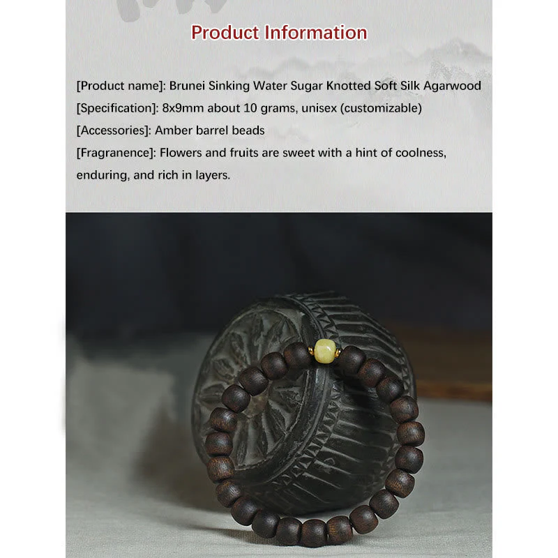 Rare Brunei Agarwood Amber Bracelet for Balance & Calm - Image 7