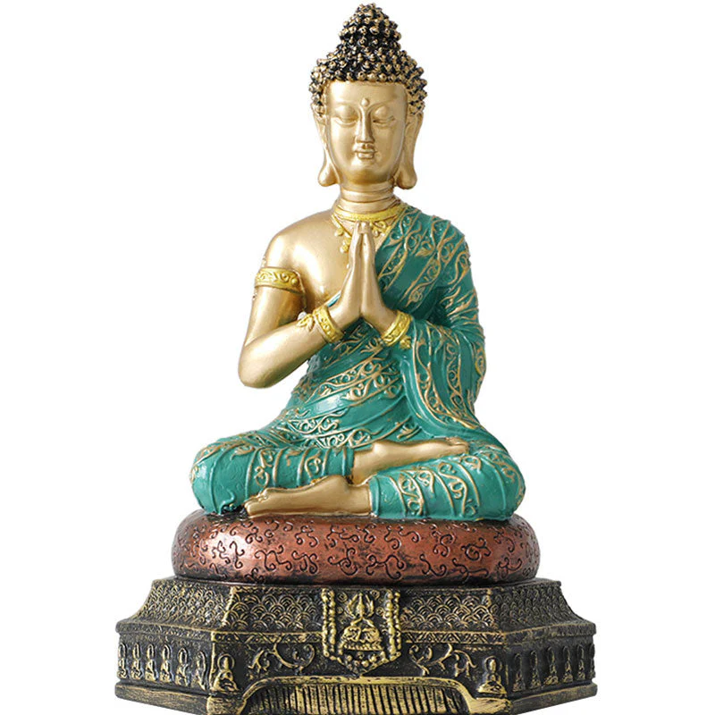 Buddha Compassion Resin Statue for Serenity and Luck - Image 11