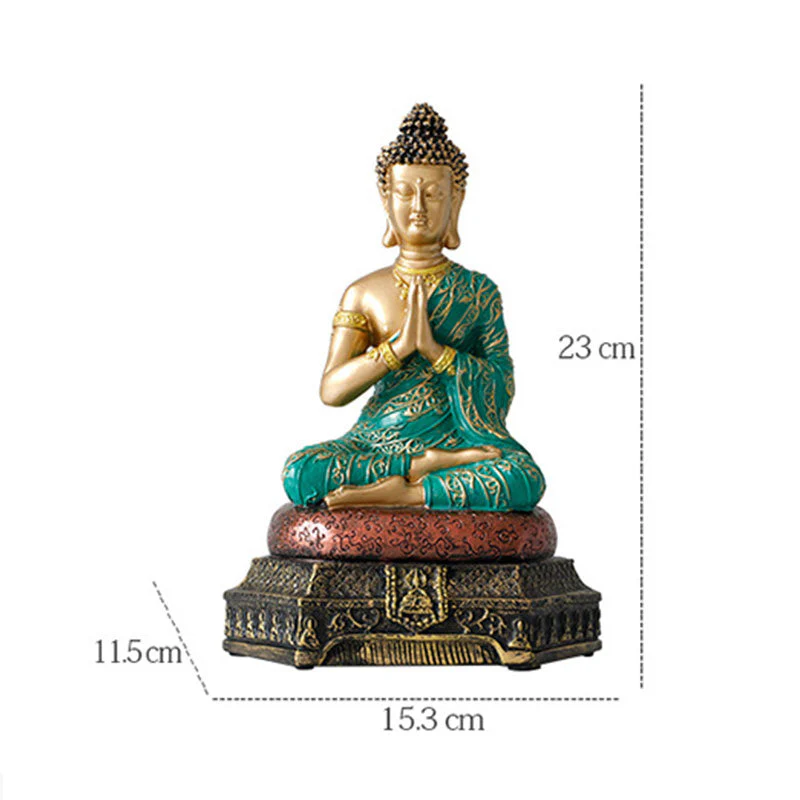 Buddha Compassion Resin Statue for Serenity and Luck - Image 12