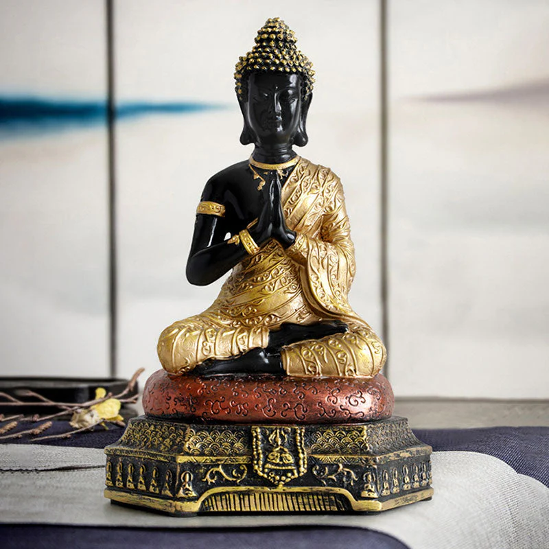 Buddha Compassion Resin Statue for Serenity and Luck - Image 14