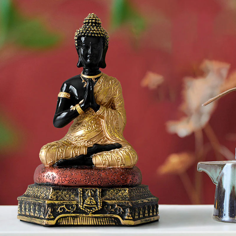 Buddha Compassion Resin Statue for Serenity and Luck - Image 15