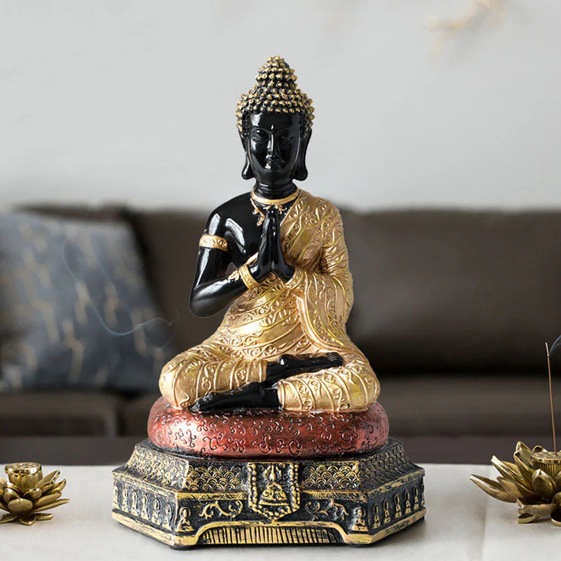 Buddha Compassion Resin Statue for Serenity and Luck - Image 16