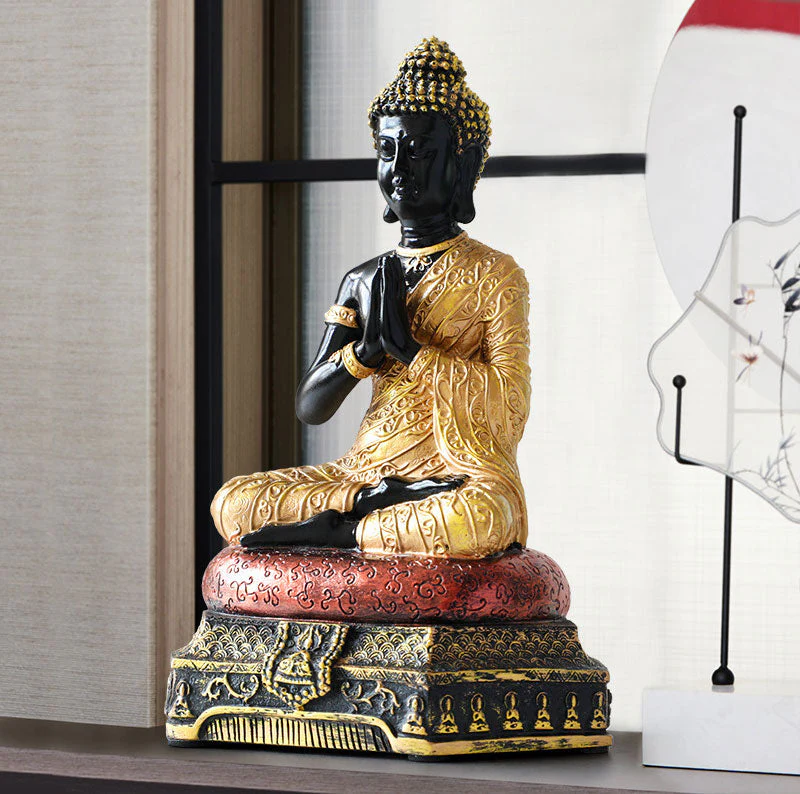 Buddha Compassion Resin Statue for Serenity and Luck - Image 17