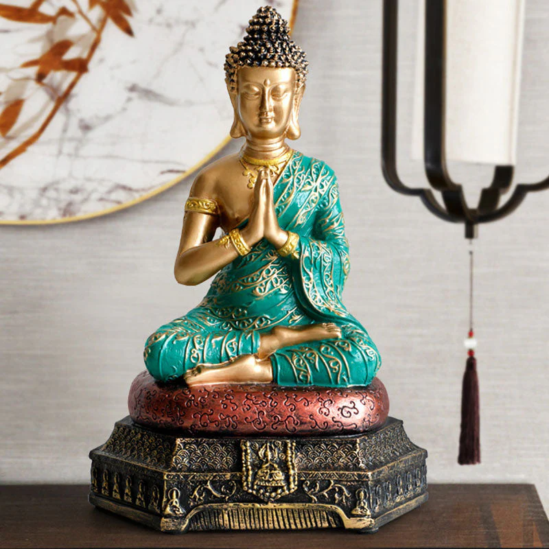 Buddha Compassion Resin Statue for Serenity and Luck - Image 2