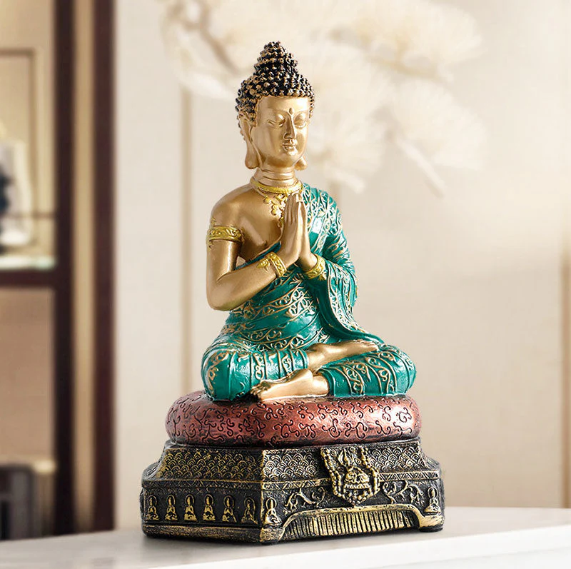 Buddha Compassion Resin Statue for Serenity and Luck - Image 3