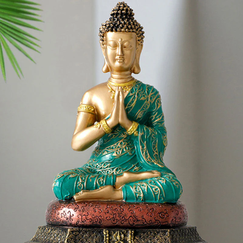 Buddha Compassion Resin Statue for Serenity and Luck - Image 6