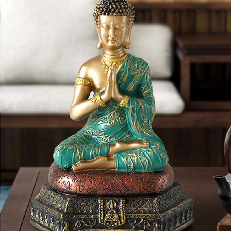 Buddha Compassion Resin Statue for Serenity and Luck - Image 7