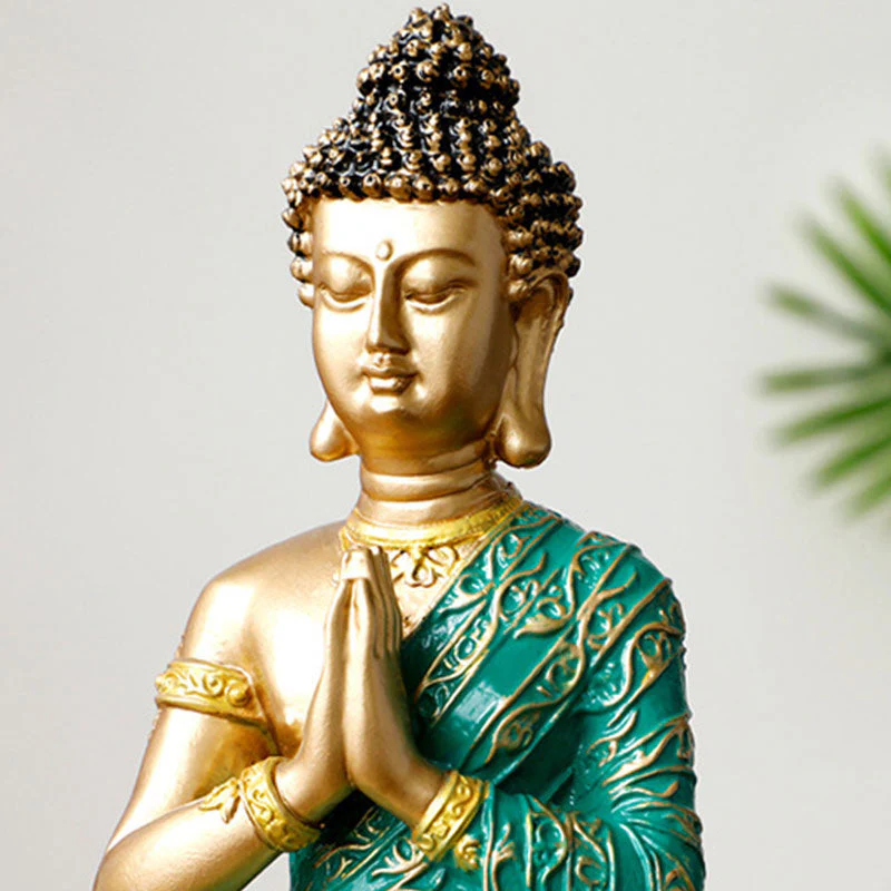Buddha Compassion Resin Statue for Serenity and Luck - Image 8