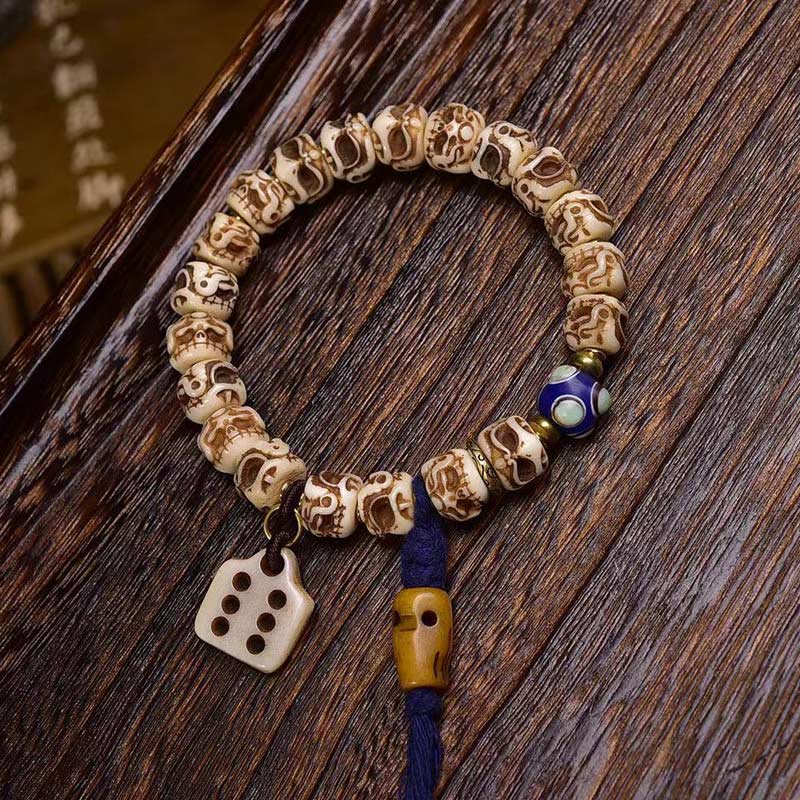 11mm Camel Bone Spiritual Protection Bracelet with Tassel - Image 5