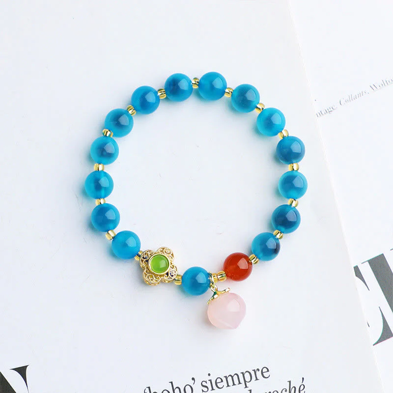 8mm Candy Agate Agate Bracelet with Gold Swallowing Beast Charms for Harmony - Image 5