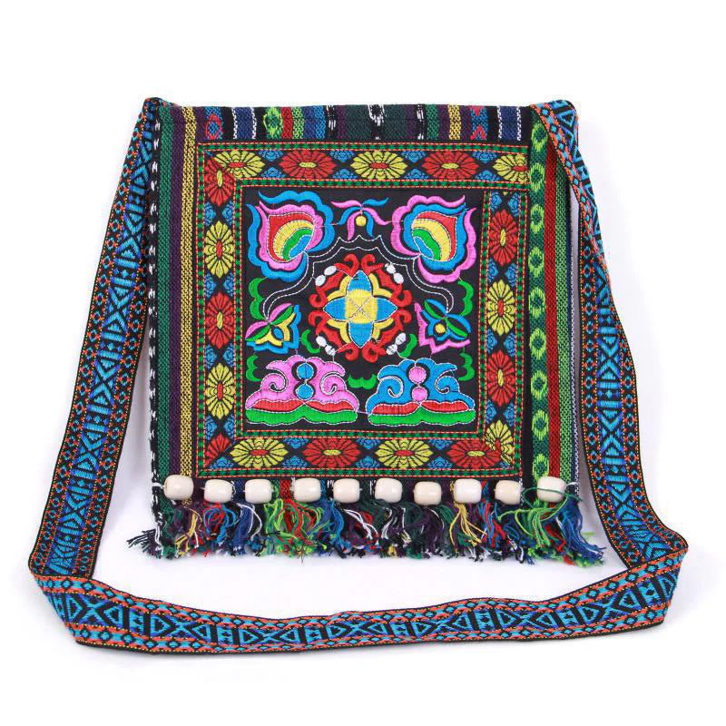 Canvas Camellia Crossbody Bag | Handmade Embroidered Shoulder Bag - Image 12