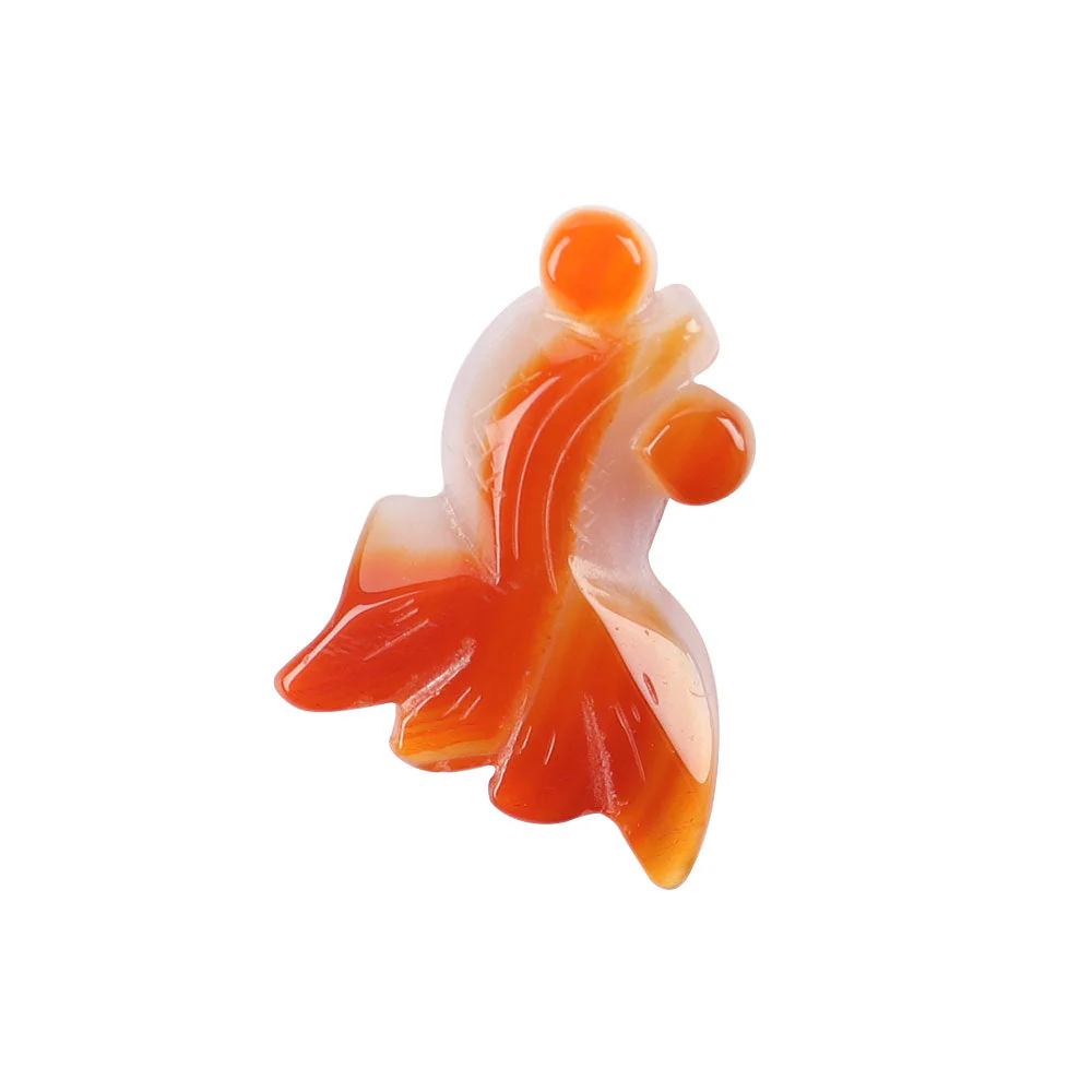 Carnelian Goldfish Pendant Spiritual Protection Necklace - Image 2