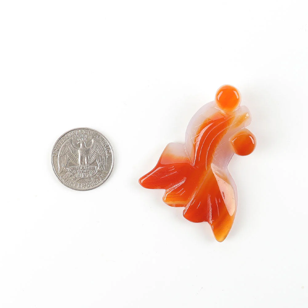 Carnelian Goldfish Pendant Spiritual Protection Necklace - Image 4