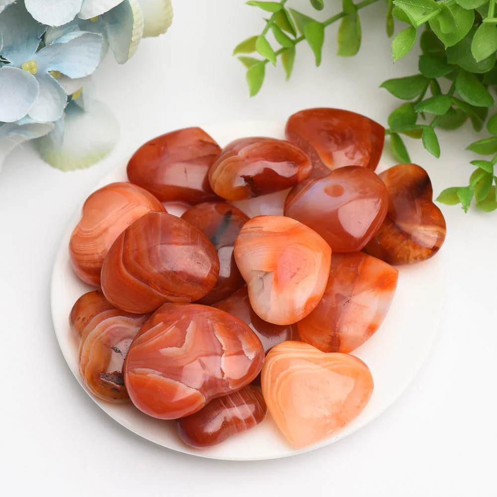 Carnelian Heart Palm Stone 1.2-1.5 inch Healing Crystal - Image 4