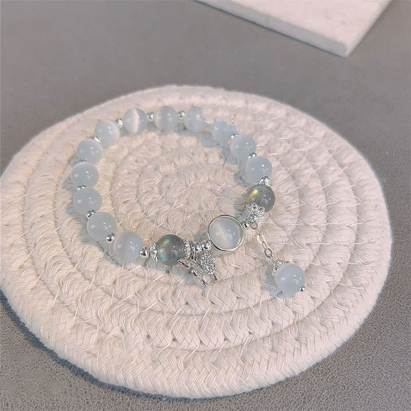 Cat's Eye Moonstone Bracelet with Butterfly or Star Charm for Balance - Image 10