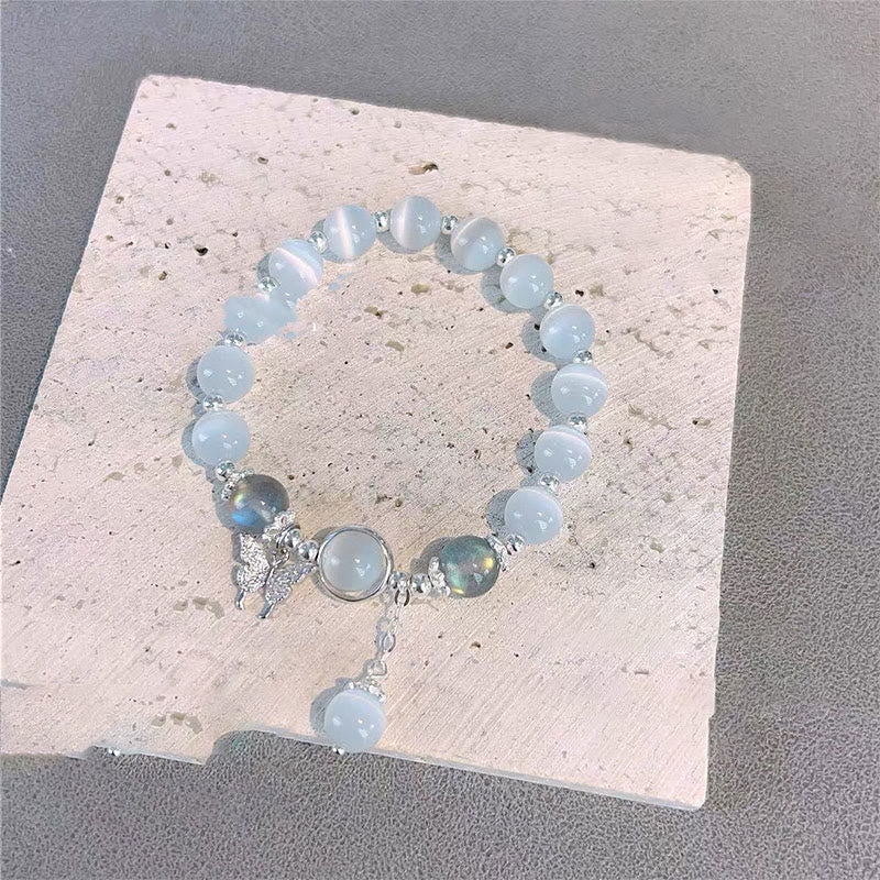 Cat's Eye Moonstone Bracelet with Butterfly or Star Charm for Balance - Image 11