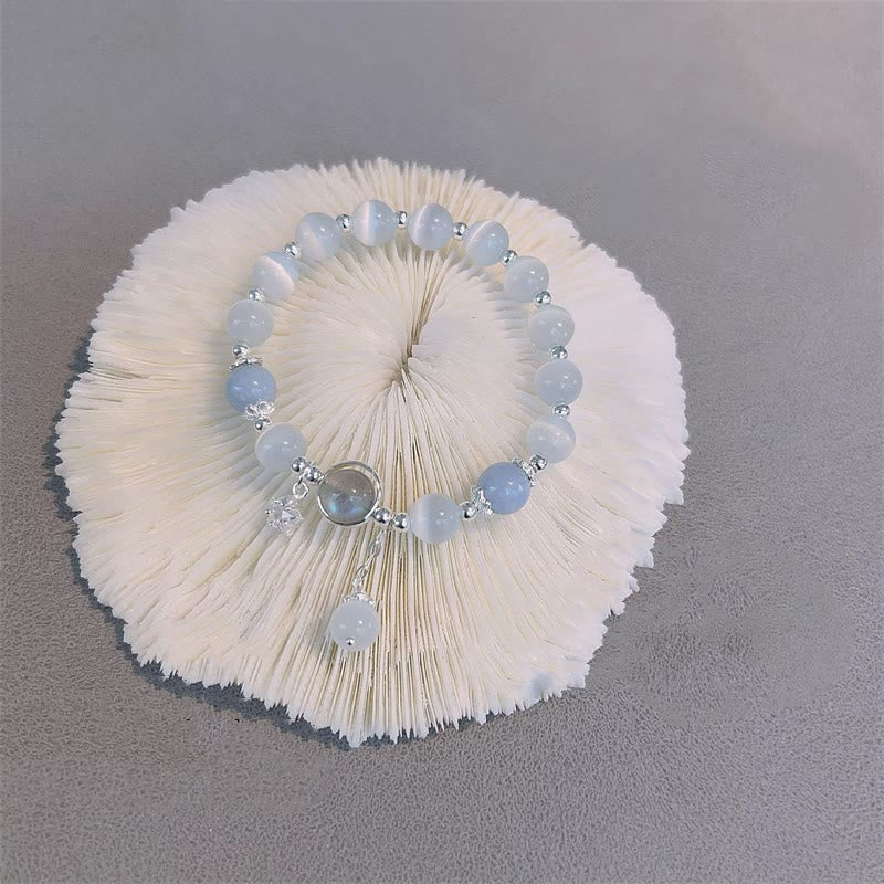 Cat's Eye Moonstone Bracelet with Butterfly or Star Charm for Balance - Image 14