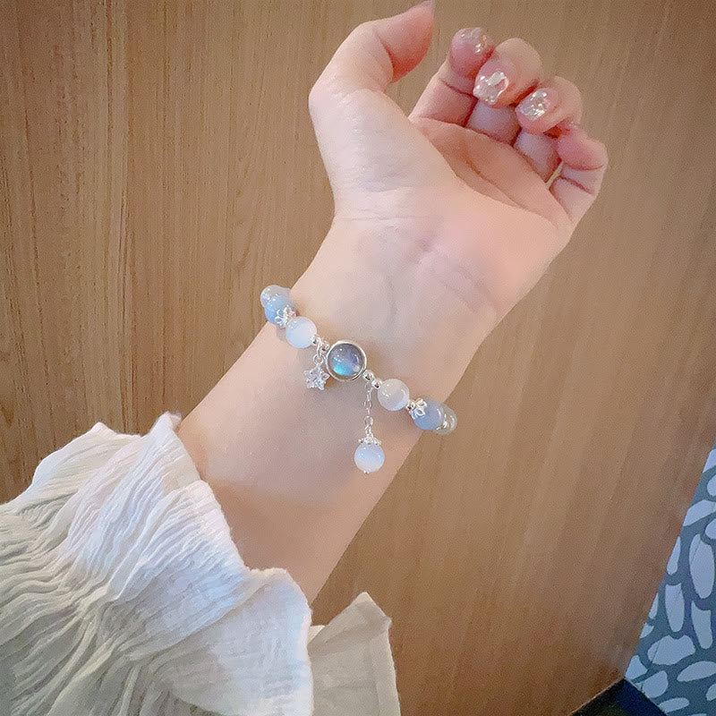 Cat's Eye Moonstone Bracelet with Butterfly or Star Charm for Balance - Image 17