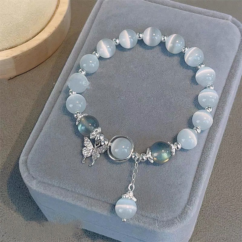 Cat's Eye Moonstone Bracelet with Butterfly or Star Charm for Balance - Image 5