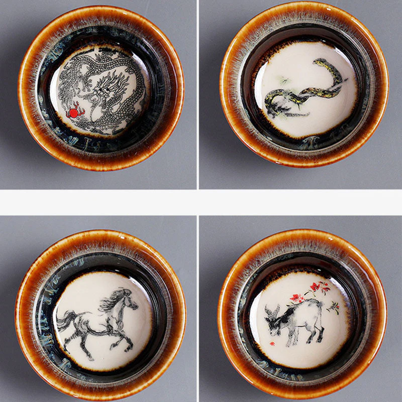 Ceramic 12 Chinese Zodiac Teacup 73ml for Tea Ritual - Image 22