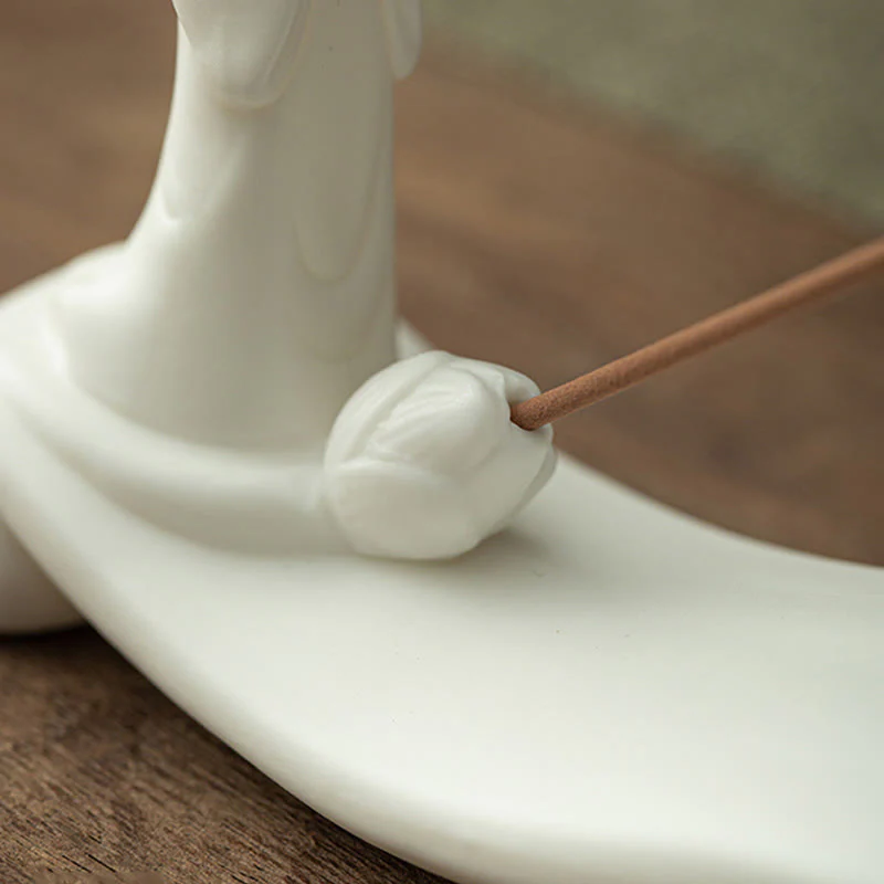 Ceramic Incense Burner with Buddha Monk | 26-32cm Handmade Decor - Image 12