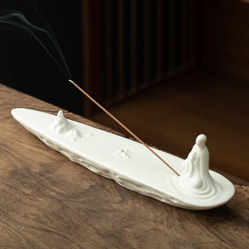Ceramic Incense Burner with Buddha Monk | 26-32cm Handmade Decor - Image 19