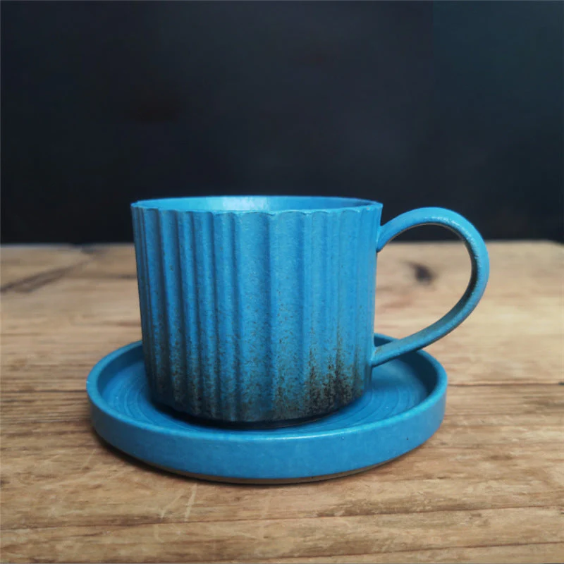 250ml Retro Striped Kiln Change Ceramic Coffee Mug | Zen Decor - Image 17