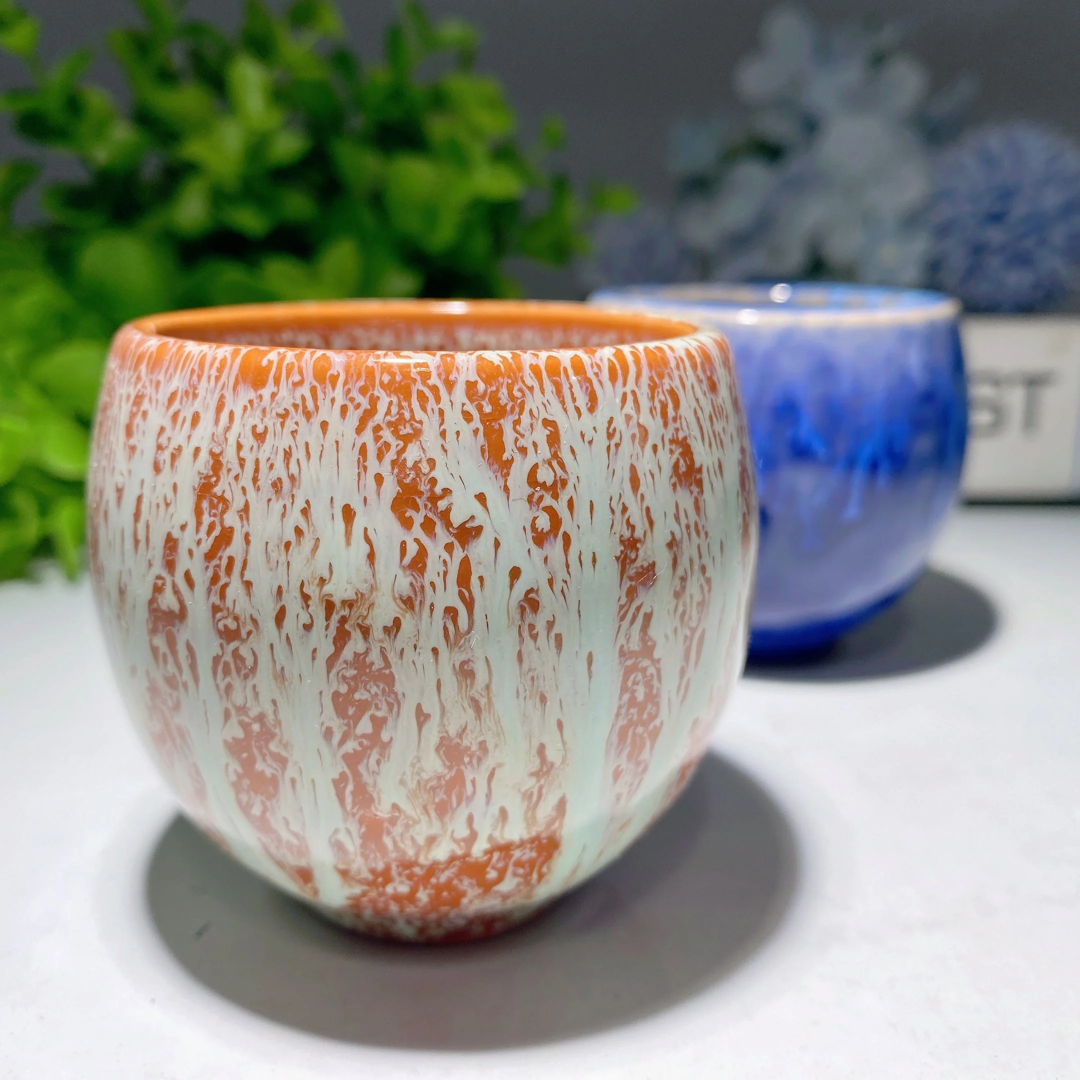 2.5 inch Ceramic Crystal Healing Cup for Energy Decor