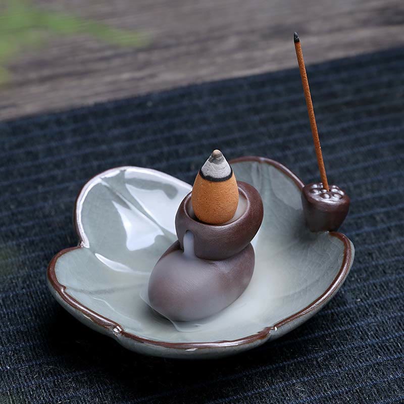 Ceramic Lotus Backflow Incense Burner for Meditation - Image 11