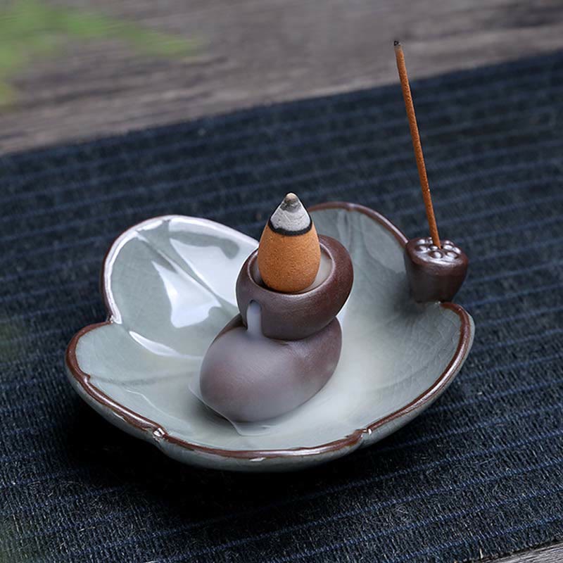 Ceramic Lotus Backflow Incense Burner for Meditation - Image 13
