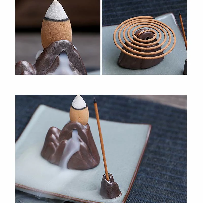 Ceramic Lotus Backflow Incense Burner for Meditation - Image 19