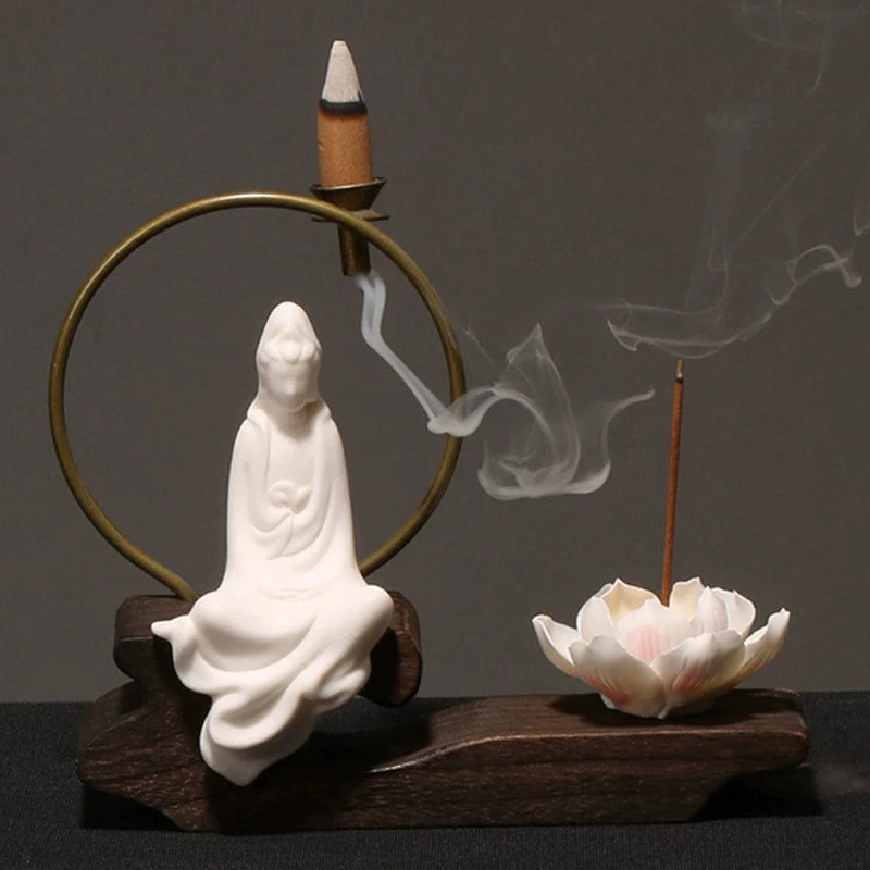 Ceramic Lotus Meditation Incense Burner for Calm & Sleep - Image 9