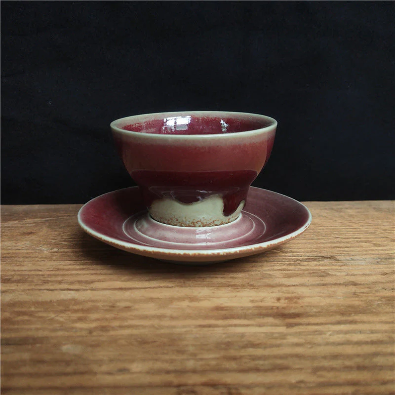 Ceramic Planet Design Coffee Mug with Saucer - Rough Pottery - Image 29