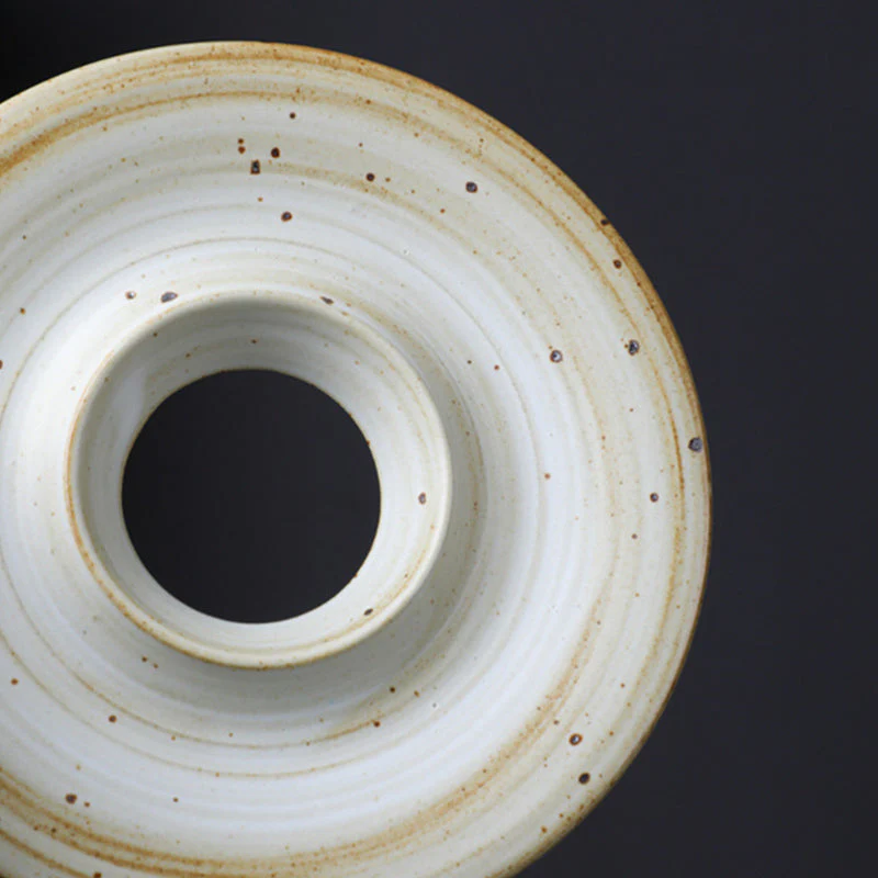 Ceramic Planet Design Coffee Mug with Saucer - Rough Pottery - Image 5