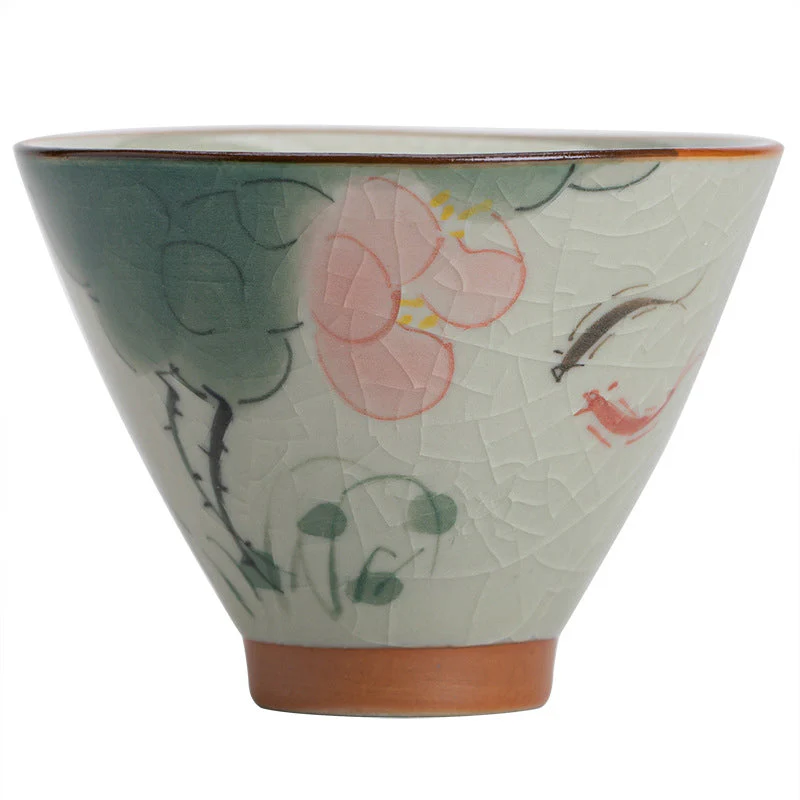 50ml Ceramic Teacup with Koi Fish Lotus Design for Meditation - Image 15