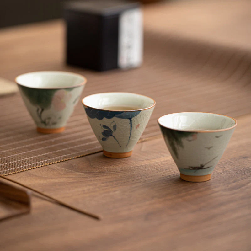 50ml Ceramic Teacup with Koi Fish Lotus Design for Meditation - Image 17