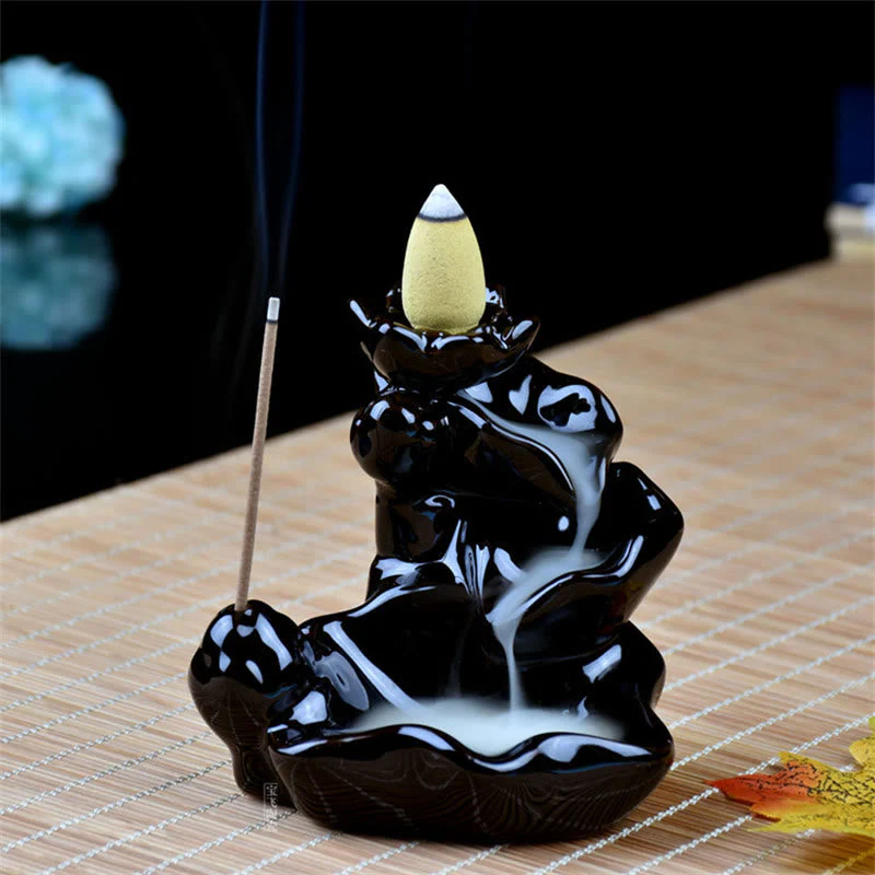 Handcrafted Ceramic Waterfall Backflow Incense Burner - Image 5