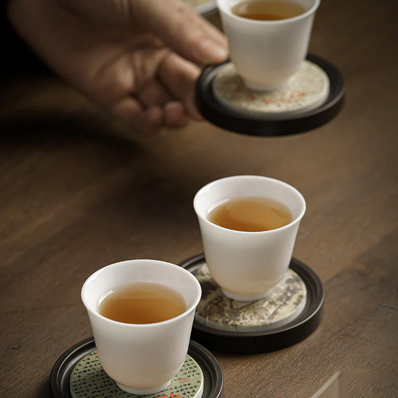 Ceramic Zen Tea Cup Mat 7.9cm | Natural Zen Decor - Image 17