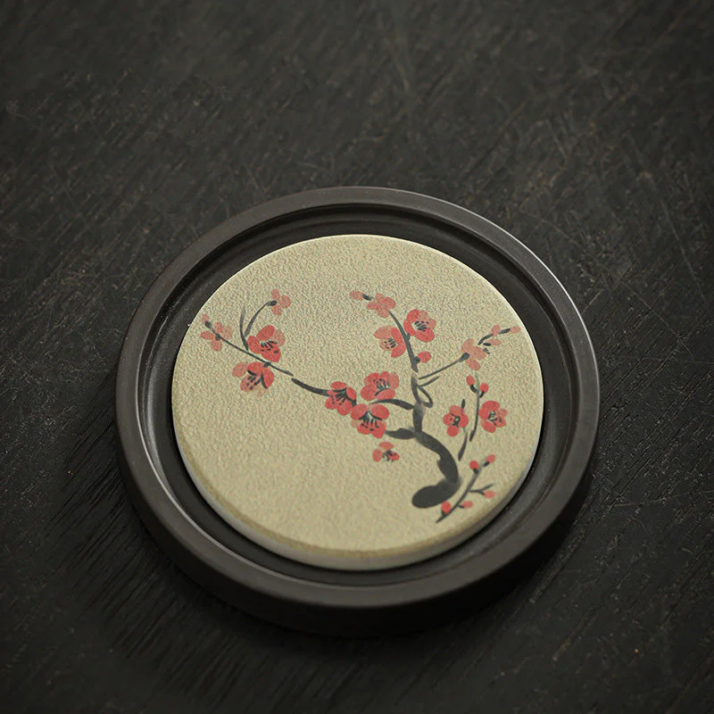 Ceramic Zen Tea Cup Mat 7.9cm | Natural Zen Decor - Image 2