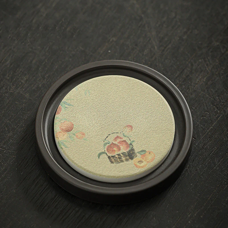 Ceramic Zen Tea Cup Mat 7.9cm | Natural Zen Decor - Image 3