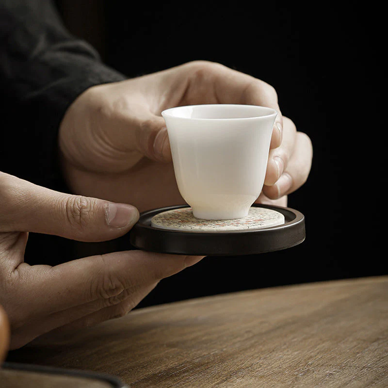 Ceramic Zen Tea Cup Mat 7.9cm | Natural Zen Decor - Image 4