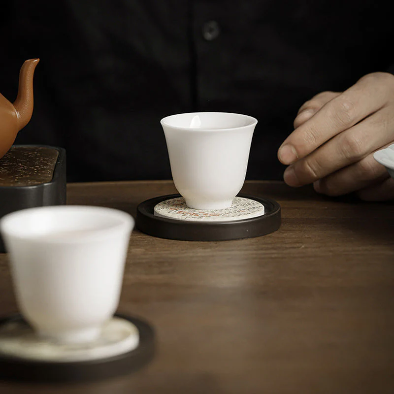 Ceramic Zen Tea Cup Mat 7.9cm | Natural Zen Decor - Image 5