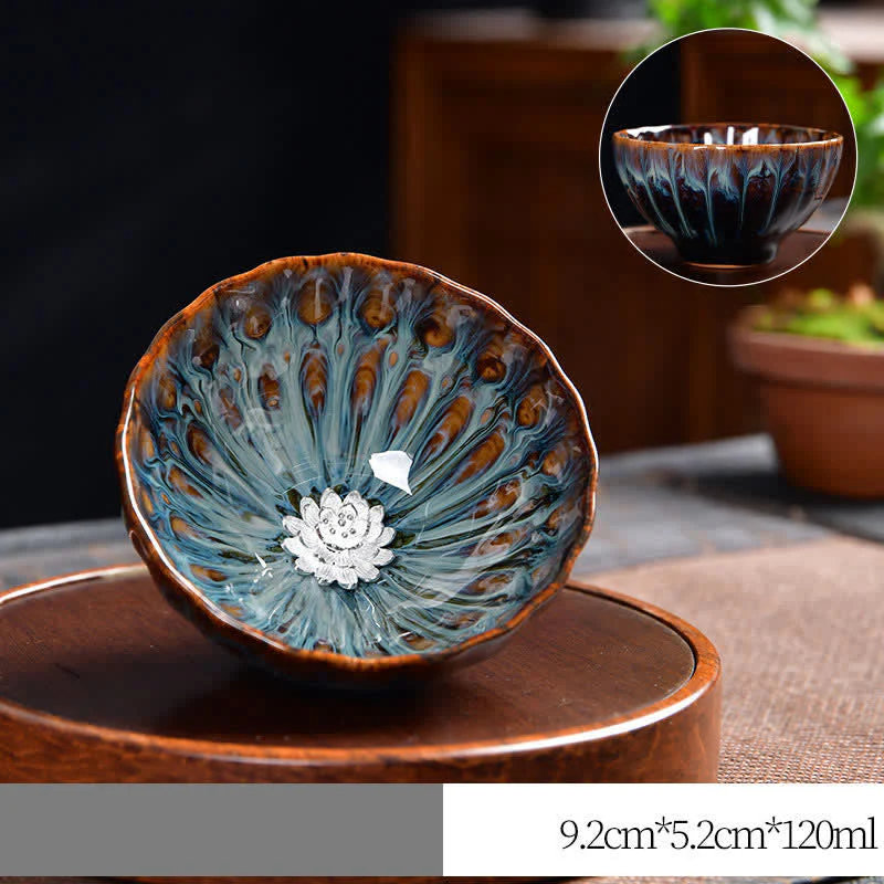 Ceramic Zen Teacup 120ml | Lotus Peacock Dragon Symbolism - Image 16