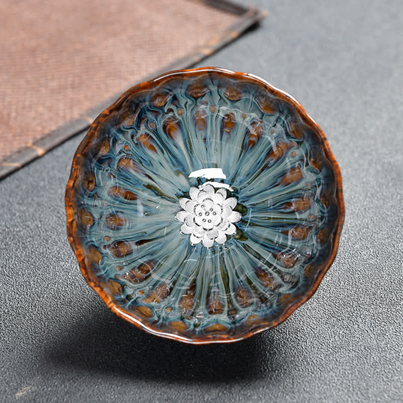 Ceramic Zen Teacup 120ml | Lotus Peacock Dragon Symbolism - Image 17
